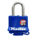 1-1/2 In. Keyed Laminated Padlock, Blue Weatherproof Cover