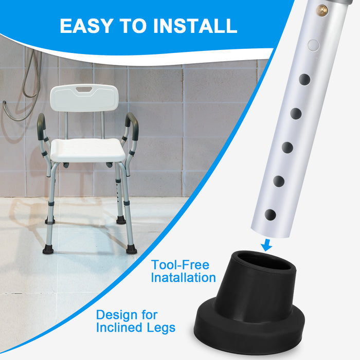 1-1/8 Inch Shower Chair Feet 4-Pack Replacement Non Slip Suction Tips