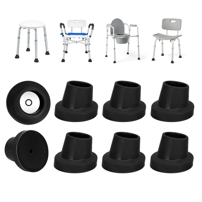 1-1/8 Inch Shower Chair Replacement Feet 8-Pack Non-Slip Suction Rubber Tips