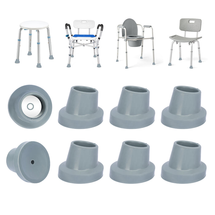 1-1/8 Inch Shower Chair Replacement Feet 8-Pack Non-Slip Suction Rubber Tips