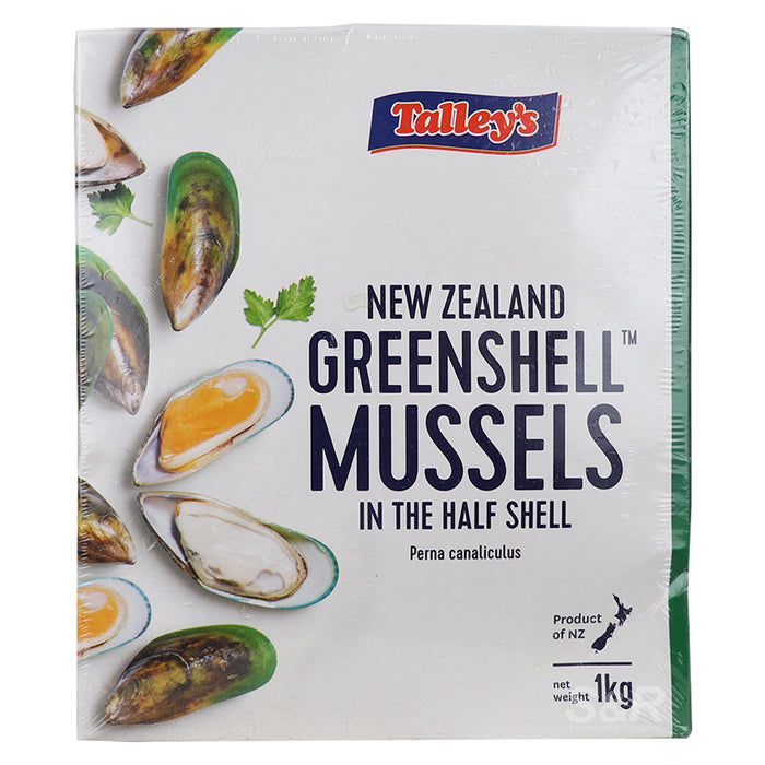 (1) 1kg Talleys Greenshell Mussels (Medium), Half Shell