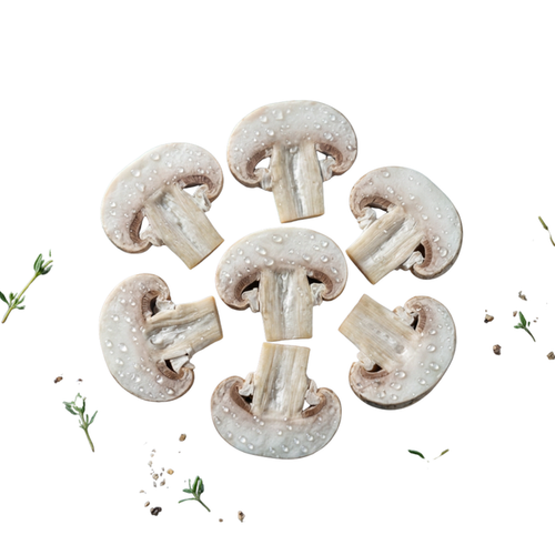 (1) Frozen Mushrooms Sliced IQF - free flow box 10kg