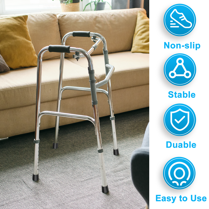 1 Inch Walker Rubber Tips 6 Pack, Anti-Slip Replacement Feet for Walking Canes and Mobility Walkers