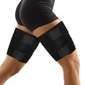 2-Pack Thigh Wraps, Adjustable Compression Sleeves, Black