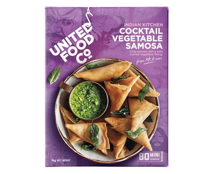 (2850) United Food Co Vegetable Samosa 1kg, 80pcs