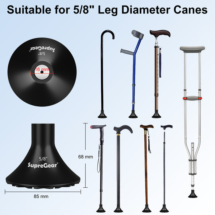 3/4 Inch Cane Tips Replacement Heavy Duty Rubber Anti Slip All Terrain 2 Pack