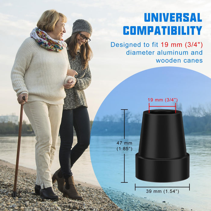 3/4 Inch Cane Tips Steel-Reinforced Rubber Replacement Tips