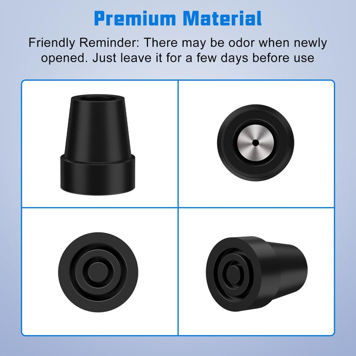 3/4 Inch Cane Tips Steel-Reinforced Rubber Replacement Tips