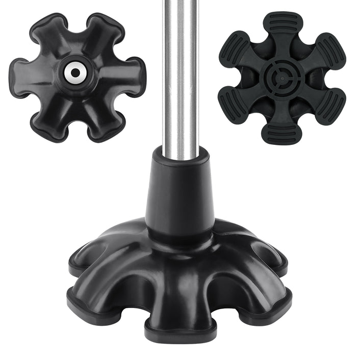 3/4 Inch Self Standing Cane Tip 6 Prong Heavy Duty Rubber Anti Slip Replacement Tip