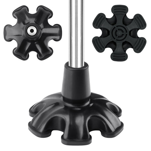 3/4 Inch Self Standing Cane Tip 6 Prong Heavy Duty Rubber Anti Slip Replacement Tip
