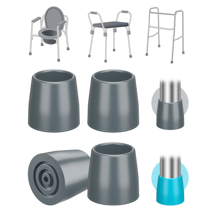 4-Pack Walker Tips Heavy Duty Rubber Replacement Feet 1 Inch