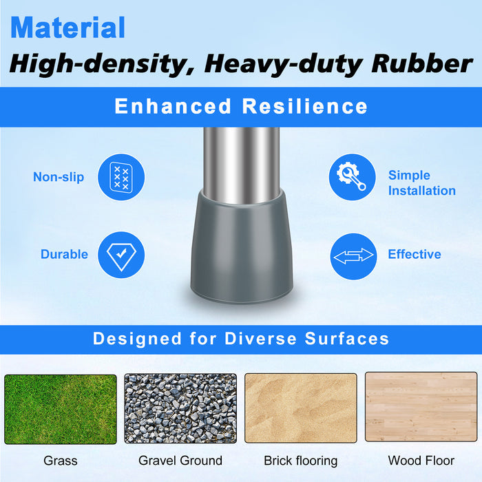 4-Pack Walker Tips Heavy Duty Rubber Replacement Feet 1 Inch