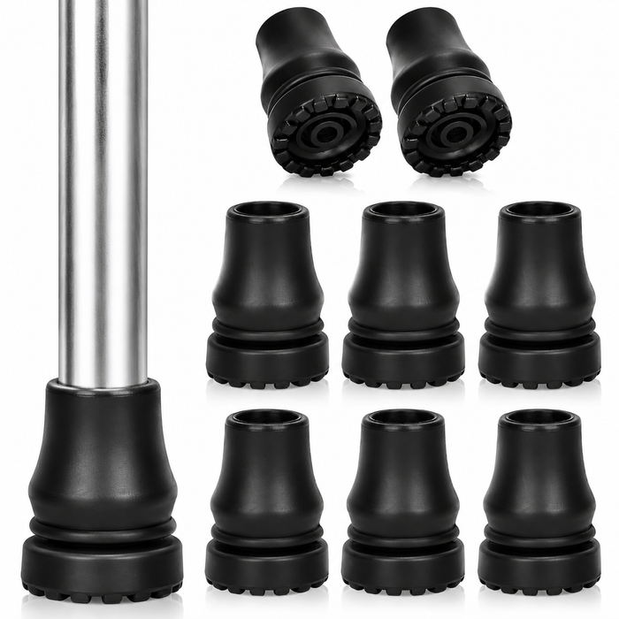5/8 Inch Cane Tips 8 Pack Non-Slip Rubber Replacement Tips for Canes & Crutches