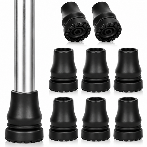 5/8 Inch Cane Tips 8 Pack Non-Slip Rubber Replacement Tips for Canes & Crutches