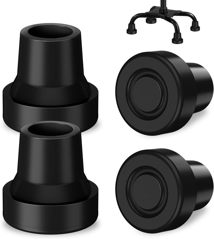 5/8 Inch Quad Cane Tips 4-Pack Rubber Replacement Feet for Walking Canes