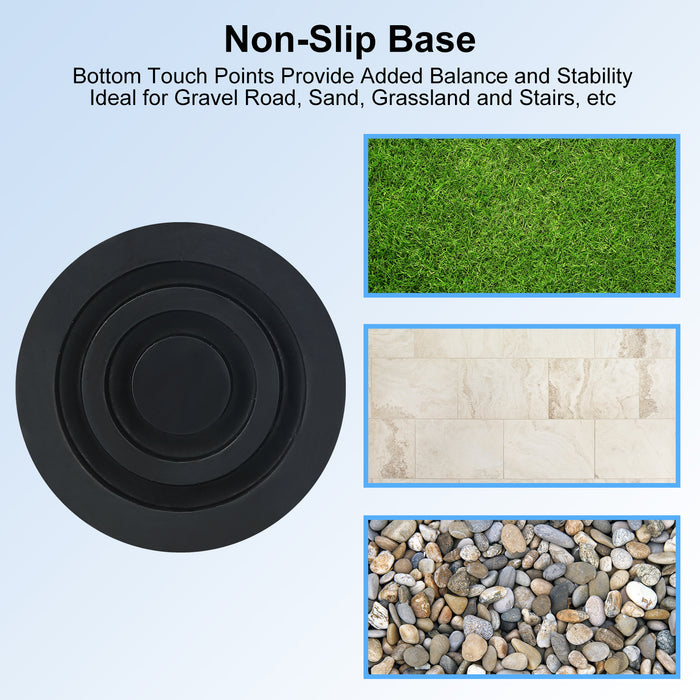 6-Pack 7/8 Inch Heavy Duty Rubber Cane Tips with Metal Inserts