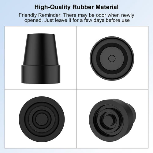 6-Pack Non-Slip Stable High-Strength Rubber Cane Tip