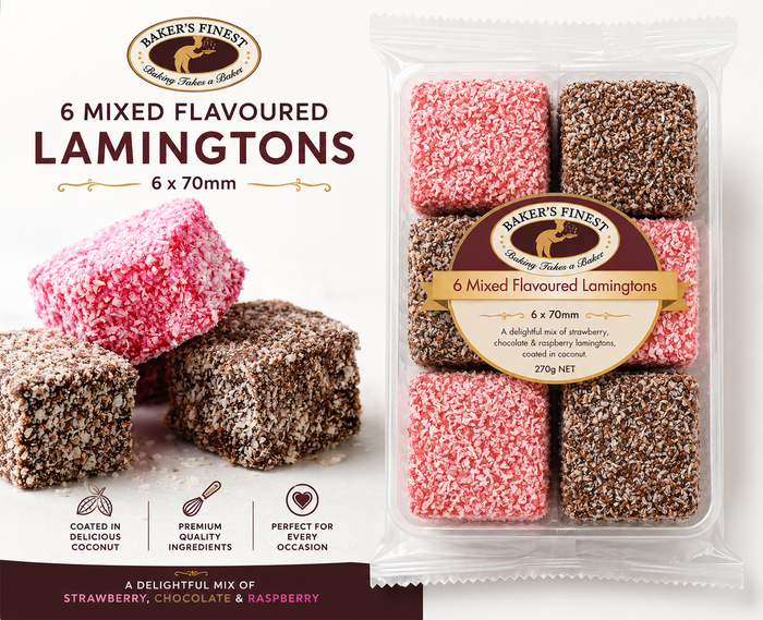 6Pk Bakers Finest Mixed Lamingtons