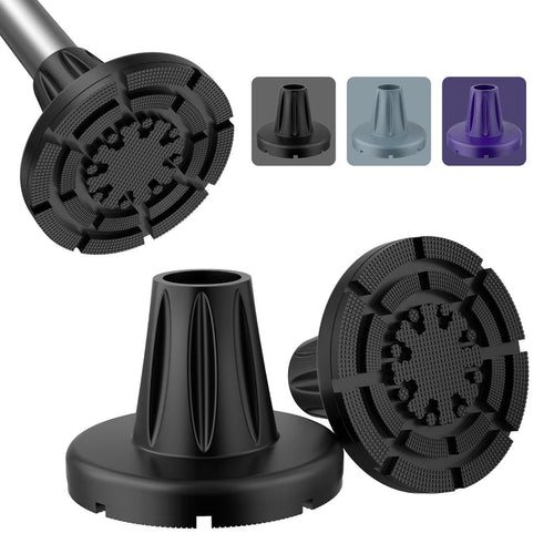 7/8" Heavy-Duty Cane Tips 2-Pack, Anti-Slip Rubber Replacement Tips with Steel Core