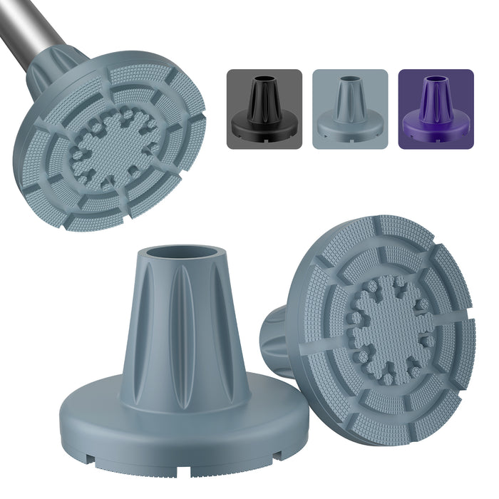 7/8" Heavy-Duty Cane Tips 2-Pack, Anti-Slip Rubber Replacement Tips with Steel Core