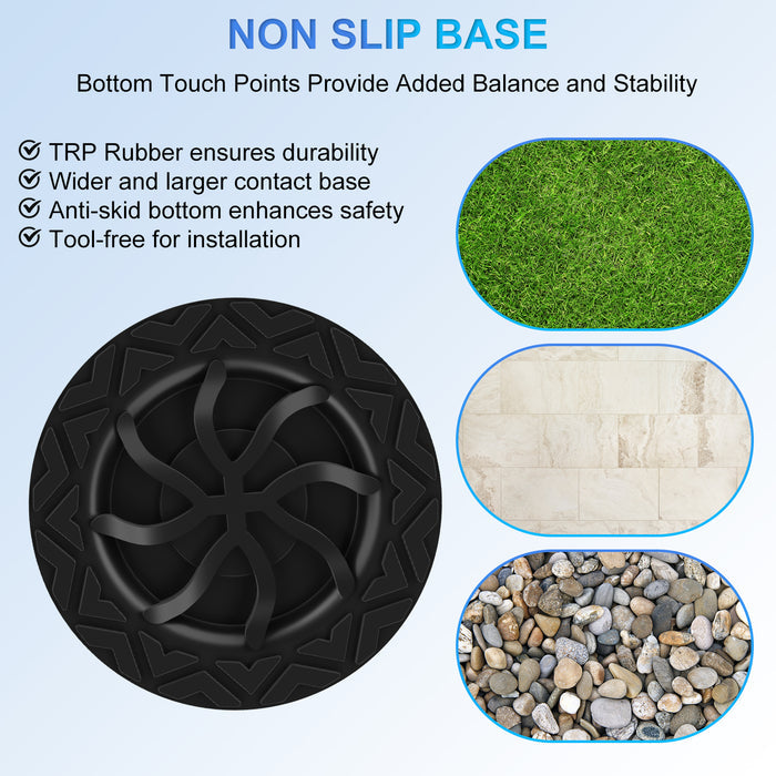 7/8 Inch Cane Tips Replacement Heavy Duty Rubber Anti Slip All Terrain 2 Pack