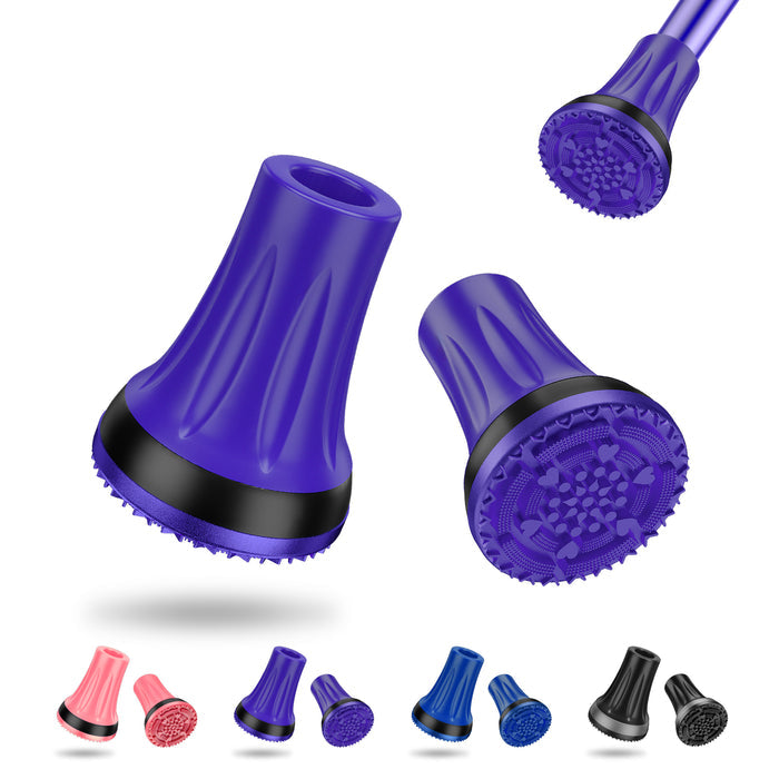 7/8 Inch Cane Tips Replacement Heavy Duty Rubber Anti Slip Crutch Tips 2 Pack