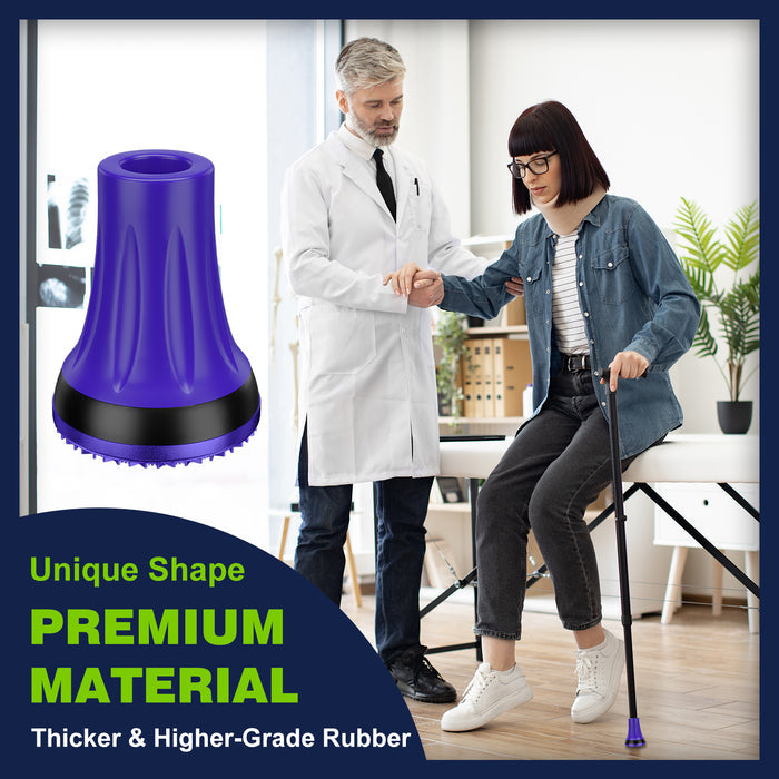 7/8 Inch Cane Tips Replacement Heavy Duty Rubber Anti Slip Crutch Tips 2 Pack
