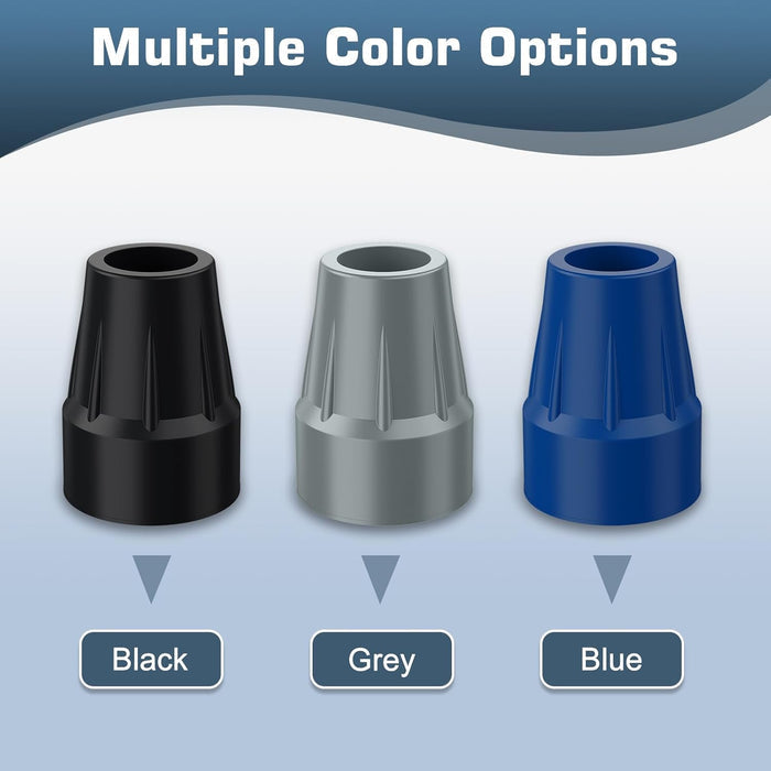7/8 Inch Cane Tips Replacement Heavy Duty Rubber Anti Slip Crutch Tips 4 Pack