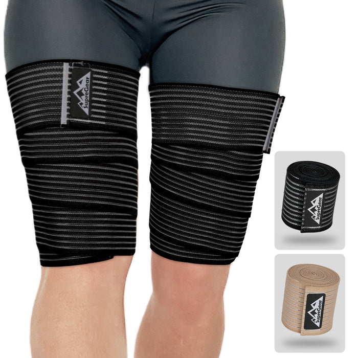 Adjustable Thigh Compression Wraps 2-Pack, Hamstring Support Brace
