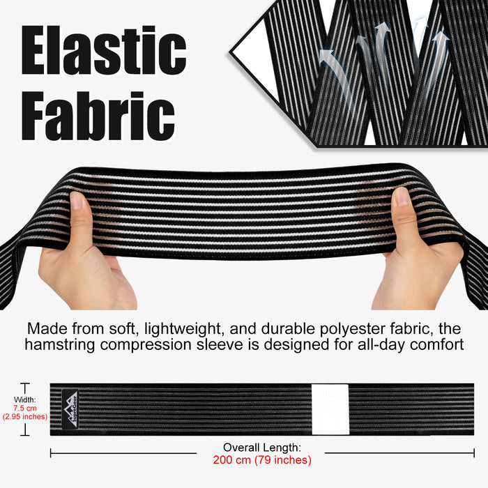 Adjustable Thigh Compression Wraps 2-Pack, Hamstring Support Brace