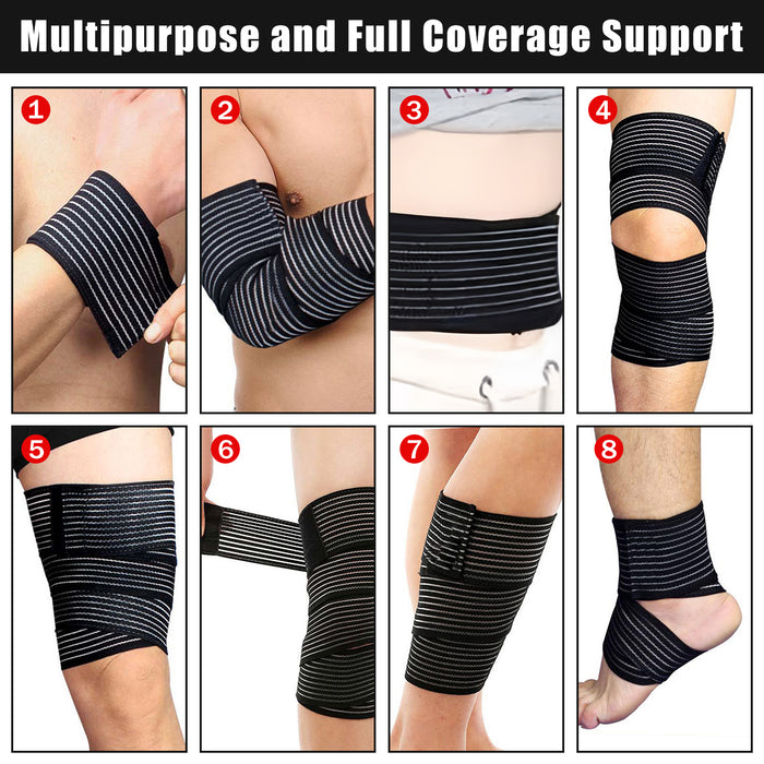 Adjustable Thigh Compression Wraps 2-Pack, Hamstring Support Brace