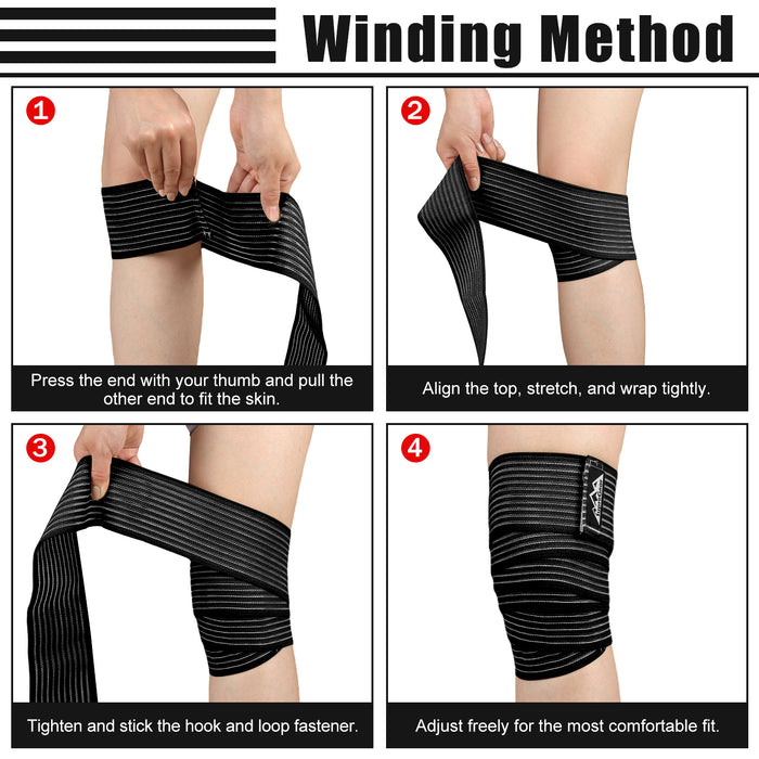 Adjustable Thigh Compression Wraps 2-Pack, Hamstring Support Brace