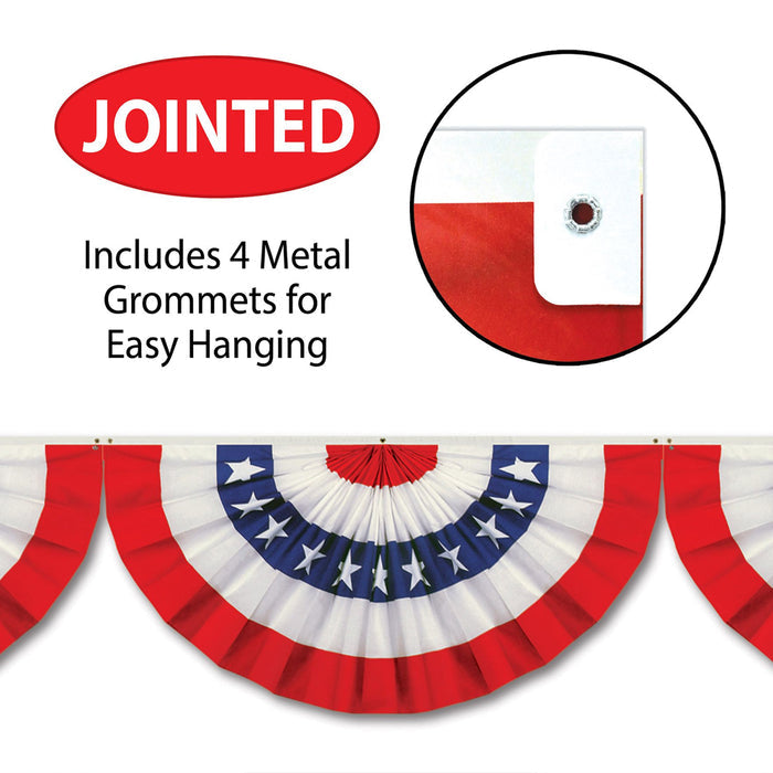 American USA Flag Paper Fan Garland Decoration - 1.8m