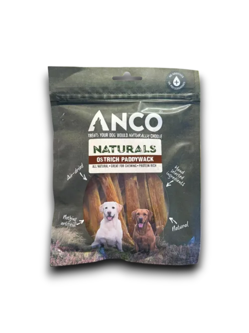 Anco Naturals Ostrich Paddywack Dog Chew