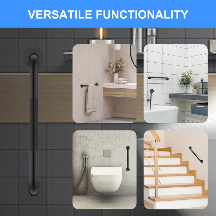 Anti-Slip Knurled Bathroom Grab Bar Stainless Steel Safety Handle