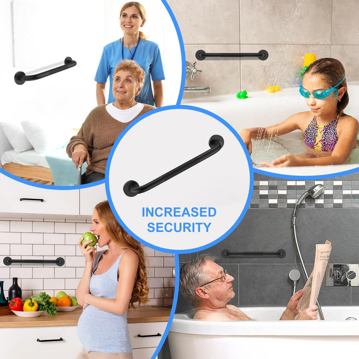 Anti-Slip Knurled Bathroom Grab Bar Stainless Steel Safety Handle