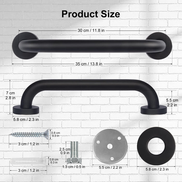 Bathroom Grab Bar 2-Pack Stainless Steel Wall Mounted Safety Handle
