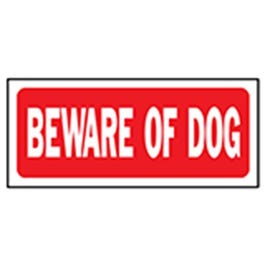 "Beware of Dog" Sign, Polyethylene, 6 x 14-In.
