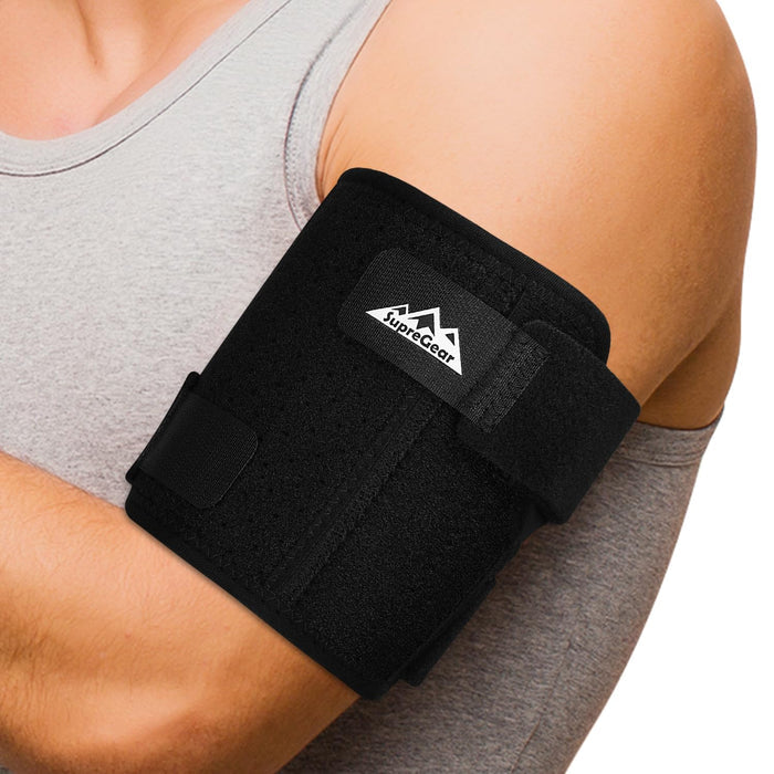 Bicep Tendonitis Brace Compression Sleeve with Dual Splints Upper Arm Support