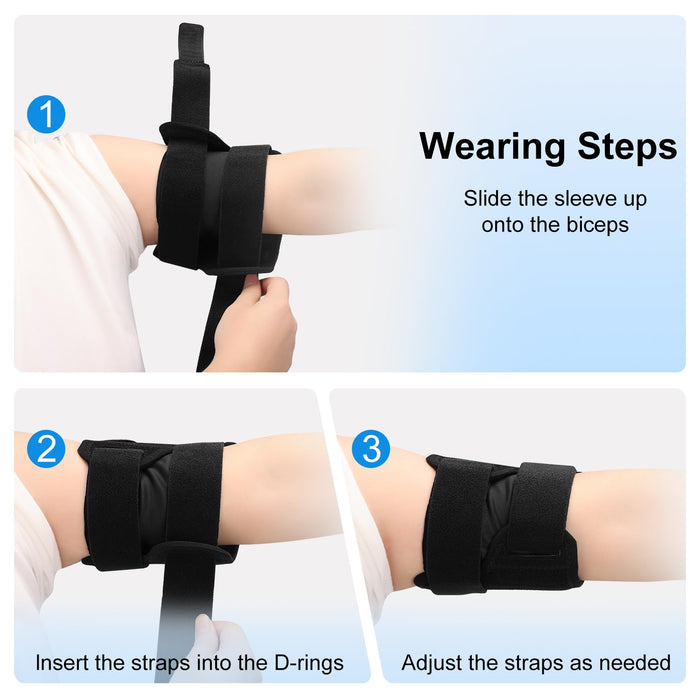 Bicep Tendonitis Brace Compression Sleeve with Dual Splints Upper Arm Support