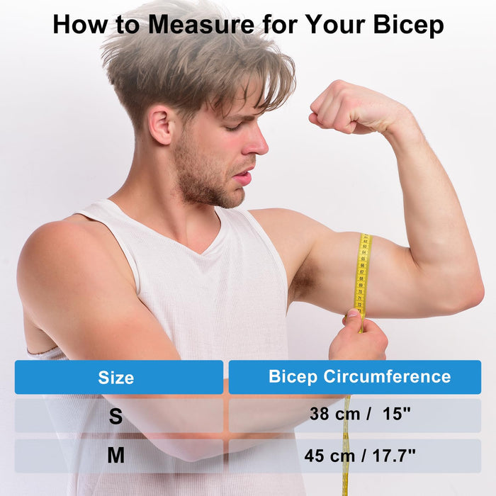 Bicep Tendonitis Brace Compression Sleeve with Dual Splints Upper Arm Support