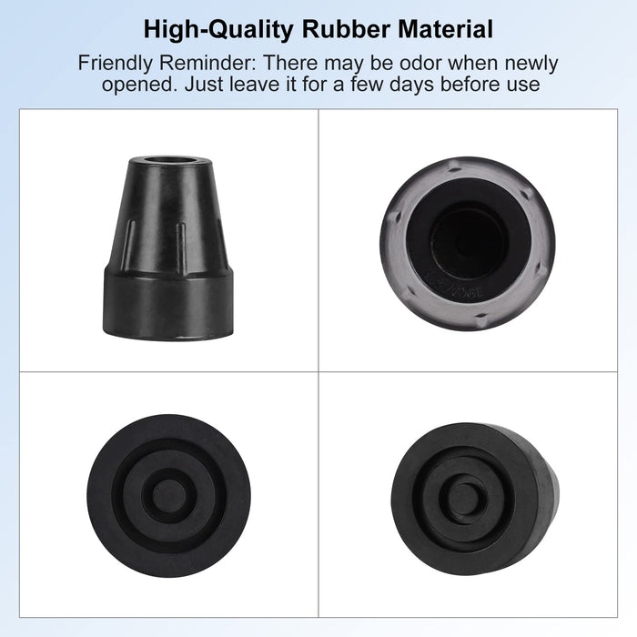 Cane Tips 2-Pack Anti-Slip Rubber Replacement for Walking Canes & Crutches