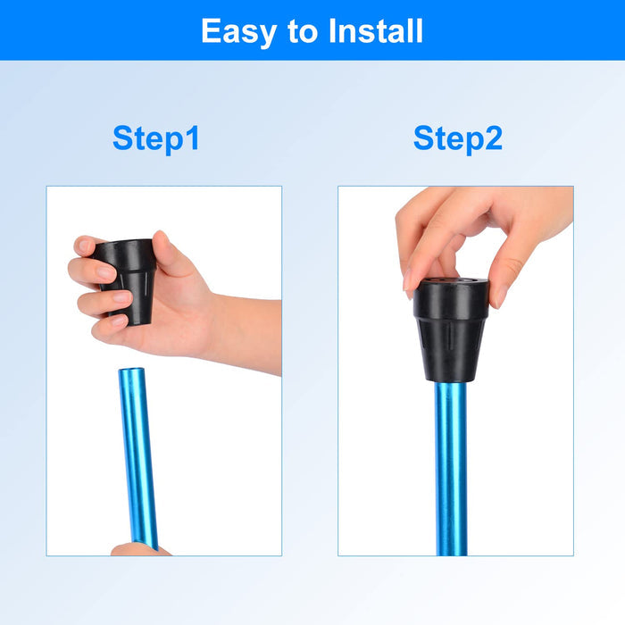 Cane Tips 2-Pack Anti-Slip Rubber Replacement for Walking Canes & Crutches