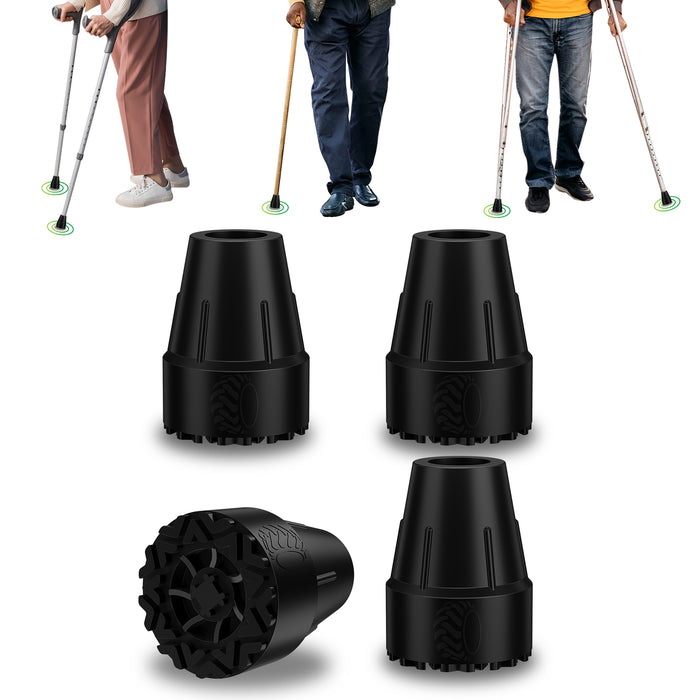 Cane Tips Replacement Heavy Duty Rubber with Metal Insert Anti Slip Walking Cane Tips