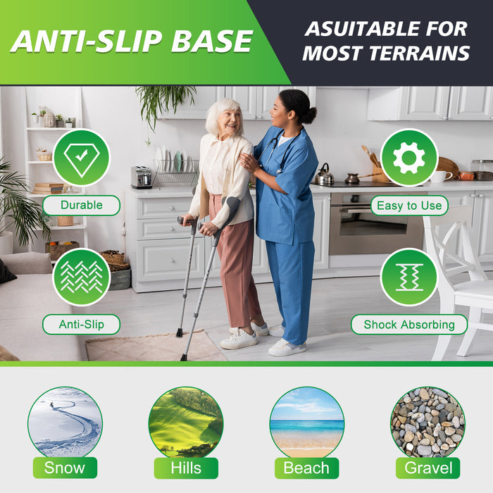 Cane Tips Replacement Heavy Duty Rubber with Metal Insert Anti Slip Walking Cane Tips