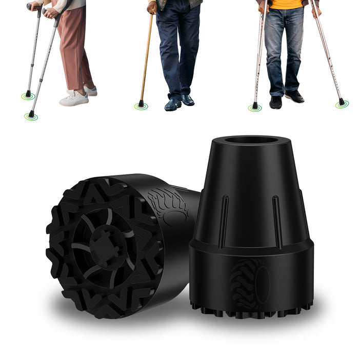 Cane Tips Replacement Heavy Duty Rubber with Metal Insert Anti Slip Walking Cane Tips