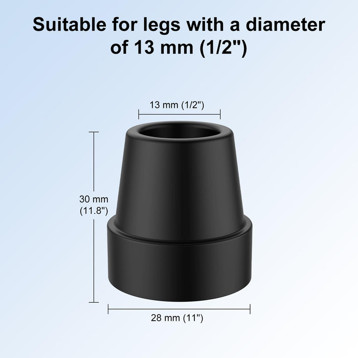 Cane Tips Replacement Rubber 4 or 8 Pack for Walking Canes & Quad Canes 1/2 or 5/8 Inch
