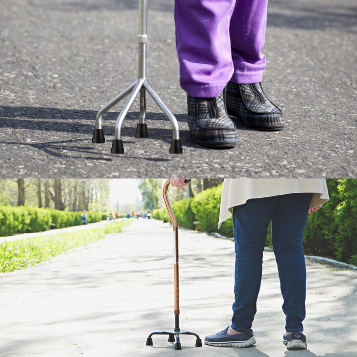 Cane Tips Replacement Rubber 4 or 8 Pack for Walking Canes & Quad Canes 1/2 or 5/8 Inch
