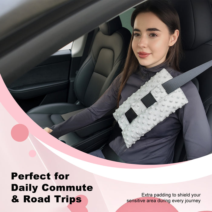 Chest Seatbelt Pillow, Soft Comfort Cushion for Travel, Car Seat Belt Pressure Relief Pad for Upper Body Support