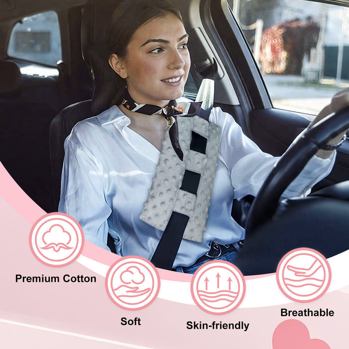 Chest Seatbelt Pillow, Soft Comfort Cushion for Travel, Car Seat Belt Pressure Relief Pad for Upper Body Support